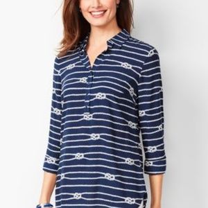 Jersey knit nautical pullover shirt